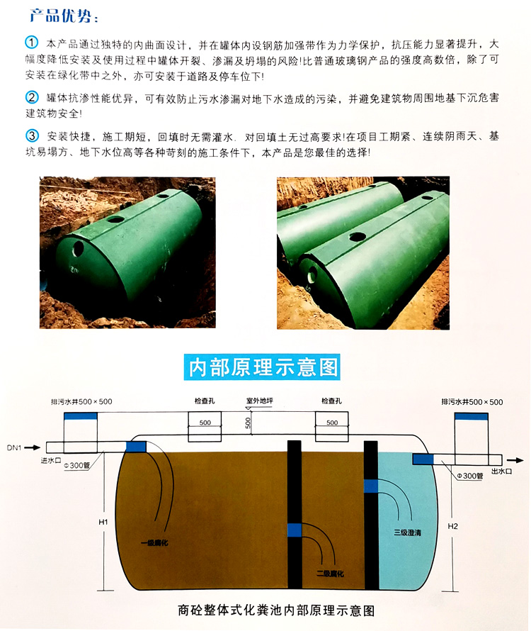 镇安玻璃钢化粪池
